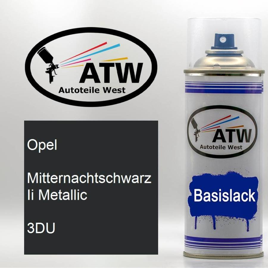 Opel, Mitternachtschwarz Ii Metallic, 3DU: 400ml Sprühdose, von ATW Autoteile West.